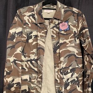 Camo Print Patch Detail Jacket